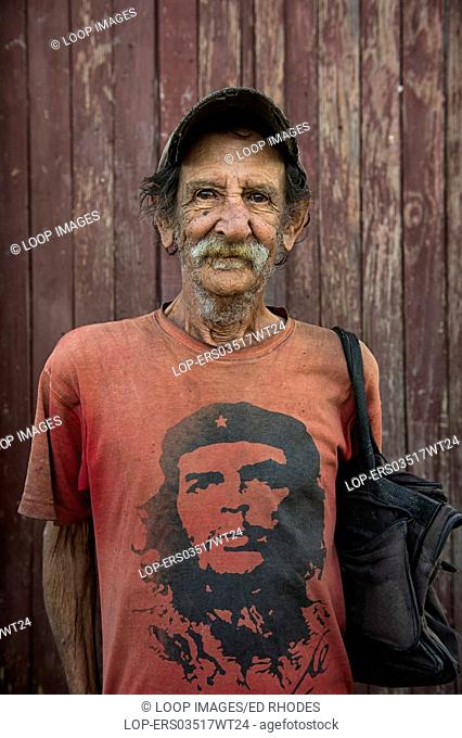 Portrait of Cuban male wearing a Che Guevera t shirt