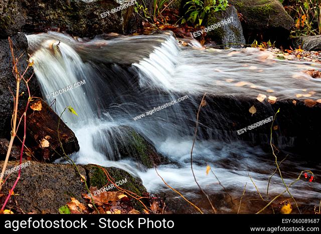 Water flowing over rocks in small creek