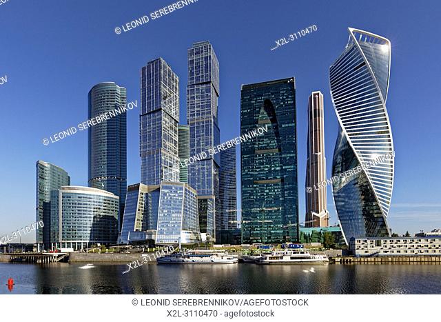 High rise buildings of Moscow International Business Centre (MIBC), also known as “Moscow City"". Moscow, Russia