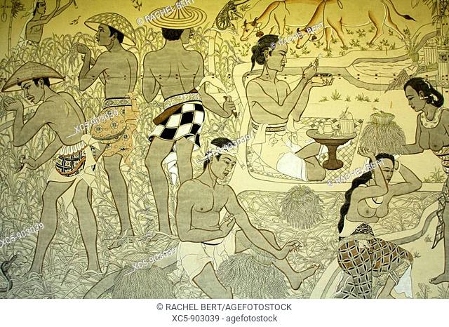 Mural Painting  Museum Puri Lukisan, Modern Balinese Arts, Ubud, Bali, Indonesia