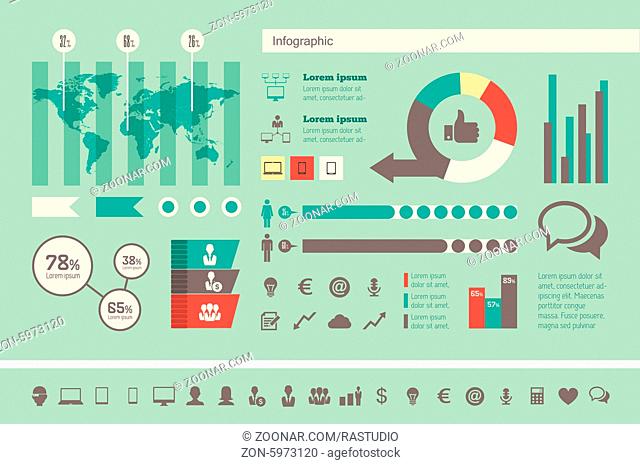 Technology Infographic Elements. Opportunity to Highlight any Country. Vector Illustration EPS 10