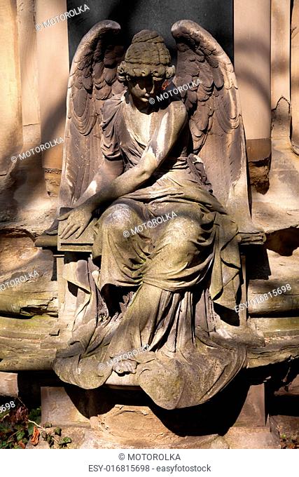 Angel statue on Cemetery in Europe