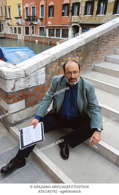 Umberto Eco, Italian literary critic, novelist, and semiotician. Venice, 1997