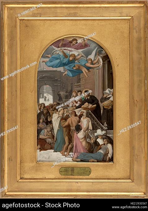 Esquisse pour l'église de la Trinité : Saint Vincent de Paul secourant les Lorrains après.., 1873. Creator: Jean Lecomte du Nouy