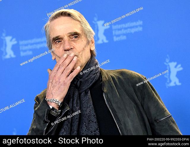 20 February 2020, Berlin: 70th Berlinale, Photocall, Competition, ""Jury"": Jeremy Irons, actor. The International Film Festival takes place from 20