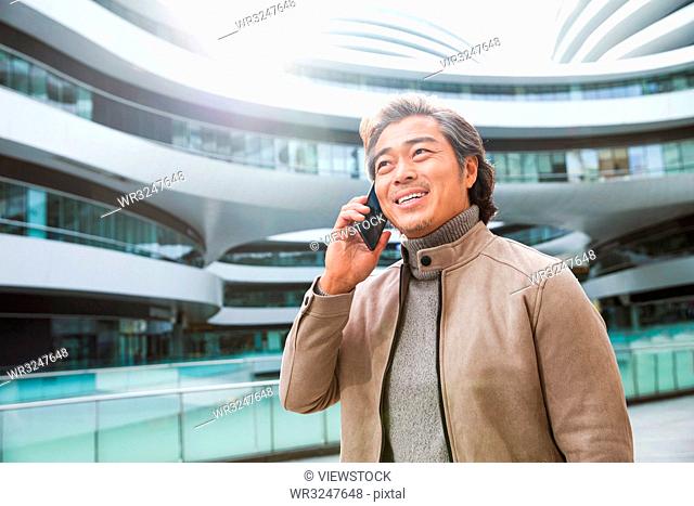 Business man make a phone call