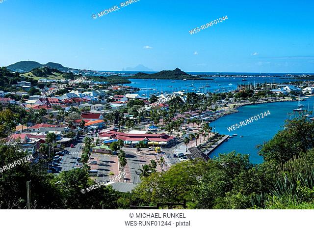 Caribbean, Antilles, Sint Maarten, View over Marigot, Oversea France