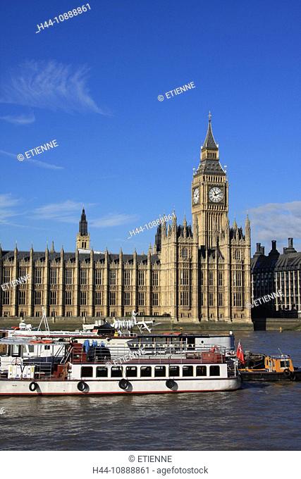 Great Britain, England, UK, United Kingdom, London, travel, tourism, tower, rook, clock, watch, parliament, landmark, Westminster, Big Ben, tower, rook, Thames
