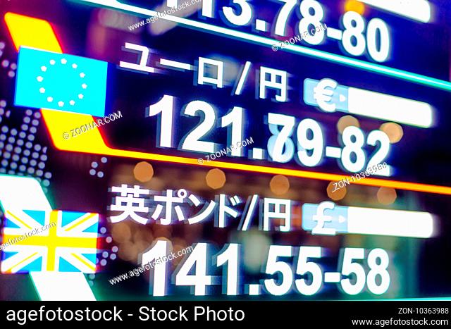 financial chart of stock market showing on digital screen