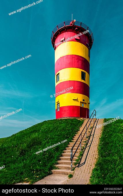 Panoramic view of the Pilsumer lighthouse, Germany