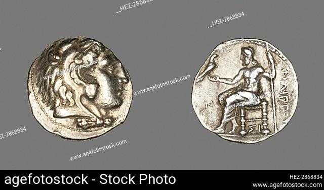 Tetradrachm (Coin) Portraying Alexander the Great as Herakles, 323-317 BCE. Creator: Unknown
