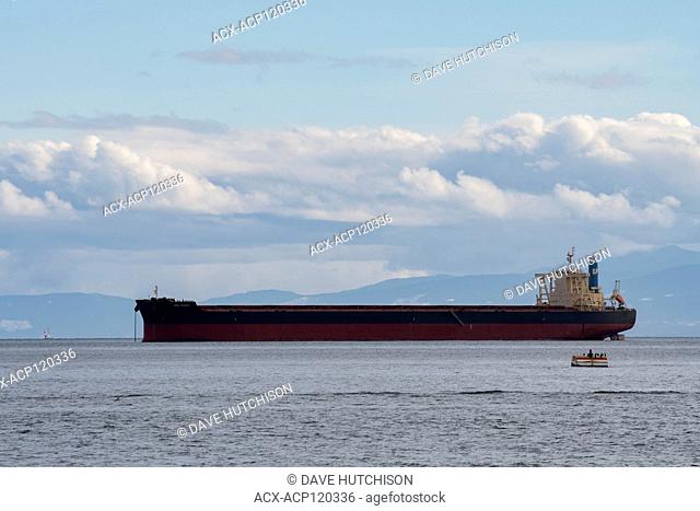 Tanker ship taken in the Straight of Juan de Fuca from Esquimalt Lagoon, Victoria, BC Canada