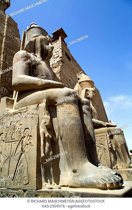 Colossi of Ramses II, Luxor Temple, Luxor, Egypt