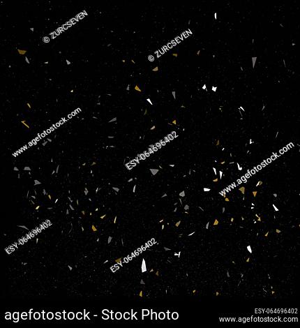 Noise, scratches and dust particles on a black background