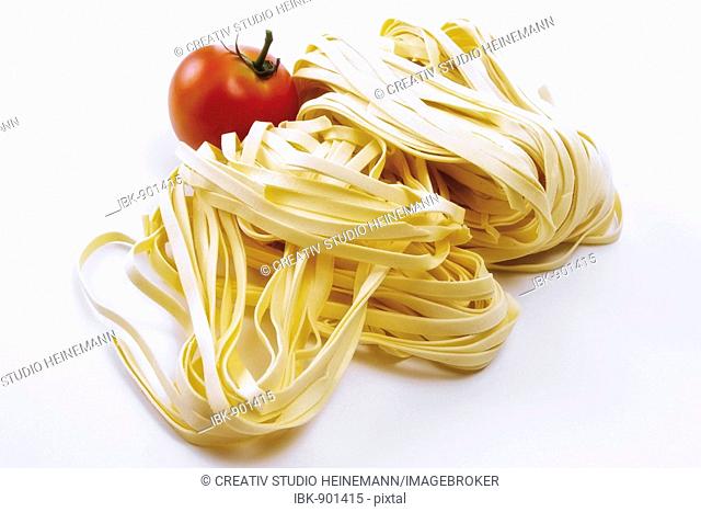 Pasta, Tagliatelle and a tomato