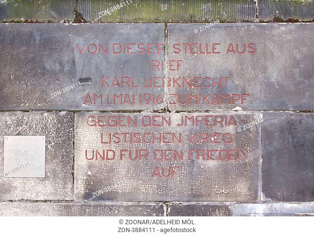 Gedenksteine für Karl Liebknecht, Berlin, Deutschland Memorial, Karl Liebknecht, Berlin, Germany