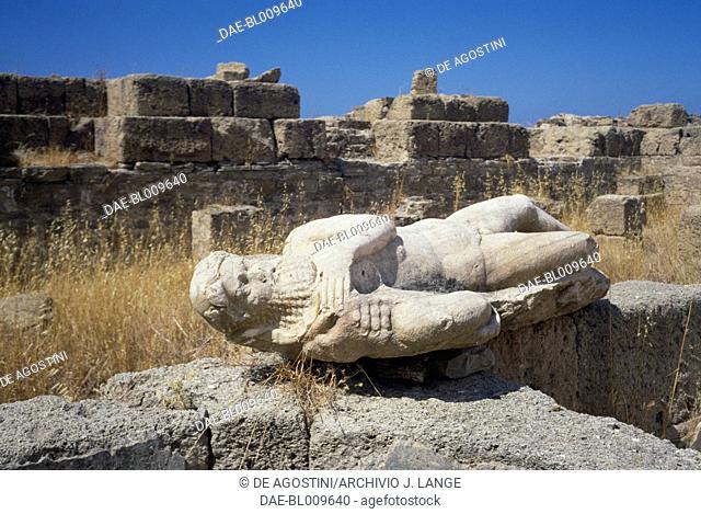 Statue in the archaeological site of Baelo Claudia, Bolonia, Andalusia, Spain. Roman civilisation, 1st century BC-2nd century AD