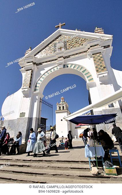 Basilica of Our Lady of Copacabana. Copacabana is the main Bolivian town on the shore of Lake Titicaca. Our Lady of Copacabana is the patron saint of Bolivia