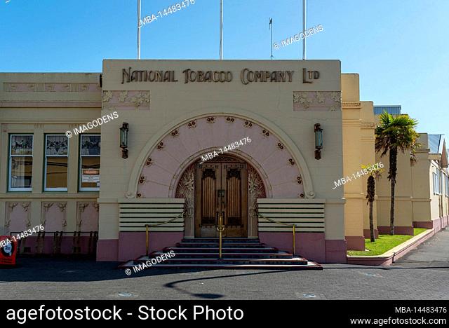 Famous Art Deco buildings in downtown Napier, North Island of New Zealand