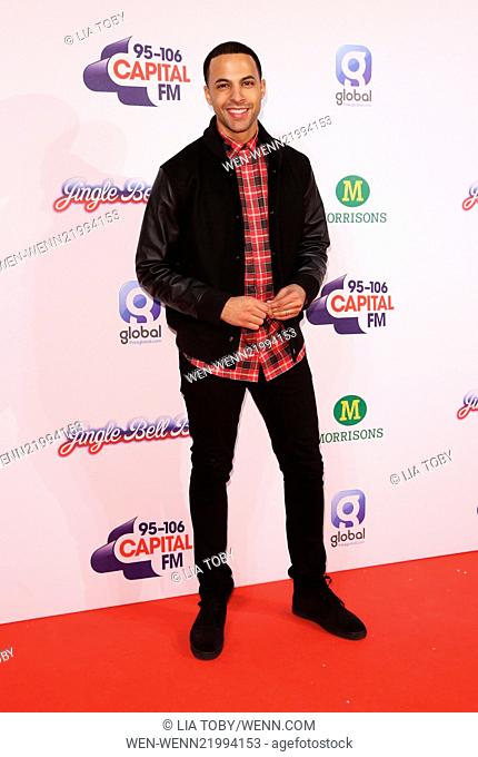 Capital FM's Jingle Bell Ball 2014 at The O2 - Day 2 - Arrivals Featuring: Marvin Humes Where: London, United Kingdom When: 07 Dec 2014 Credit: Lia Toby/WENN