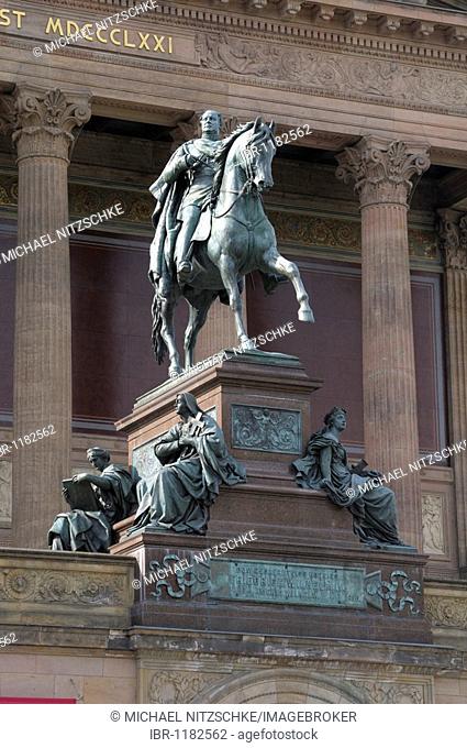 Alte Nationalgalerie art gallery with monument of Friedrich Wilhelm IV, Berlin, Germany, Europe