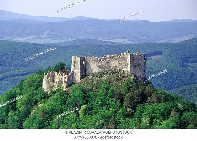 The ruins of castle Uhrovec, Nitricke vrchy Strazovske vrchy near Uhrovske Podhradie, Slovakia