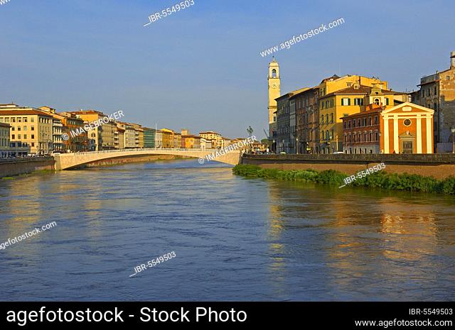 Pisa, Lungarno, River Arno, UNESCO World Heritage Site, Tuscany, Italy, Europe