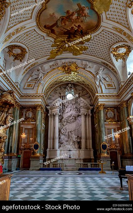 Stockholm, Sweden - June 2016: Interior of Stockholm Royal Palace. Stockholm Palace or the Royal Palace is the official residence and major royal palace of the...