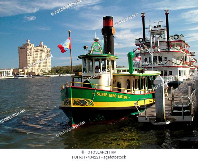 Savannah, GA, Georgia, Savannah River, Savannah Belles Ferry, water taxi, Susie King Taylor