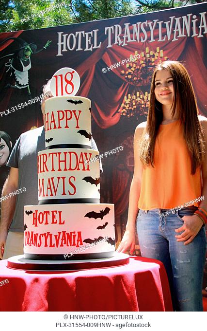 Selena Gomez 06/25/2012 Hotel Transylvania Press Event, Mavis's 118 Birthday party held at Sony Pictures Imageworks in Culver City