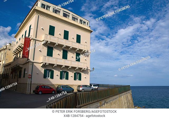 Hotel Livingstone along Via Nizza street by Ionian sea Ortigia island old town Syracuse Sicily Italy Europe