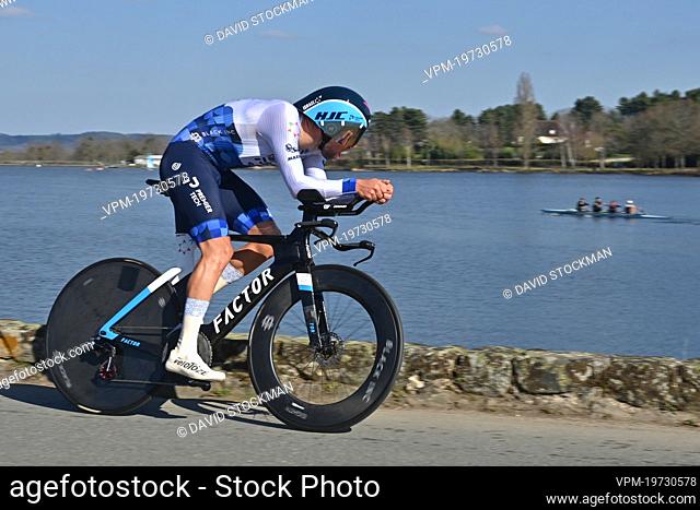 Belgian Tom Van Asbroeck of Israel-Premier Tech pictured in action during the fourth stage of 80th edition of the Paris-Nice cycling race