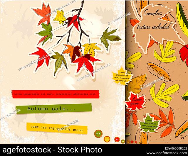 Scrapbooking set about autumn. Vector illustration EPS10