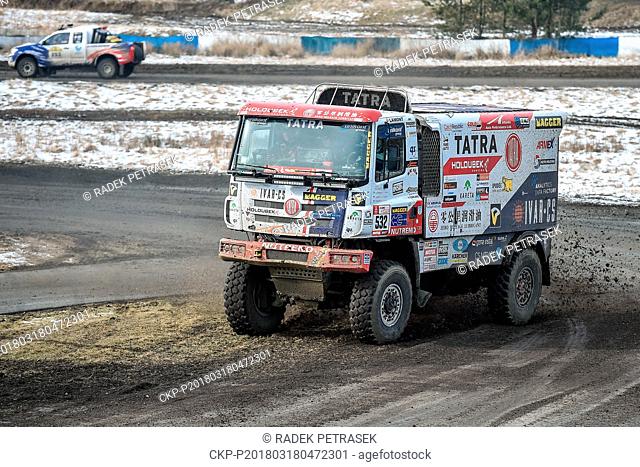 Czech pilot Martin Soltys in action during the Dakar Meeting exhibition race in Sosnova, Czech Republic, on March 18, 2018. (CTK Photo/Radek Petrasek)