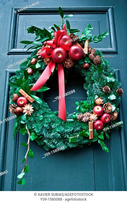 Christmas wreath, Stockholm, Sweden