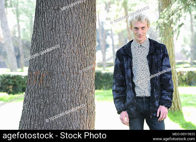 Italian actor Teodoro Giambanco photographed in Villa Borghese during the photocall of the film Quanto Basta. Rome (Italy), March 29th, 2018.