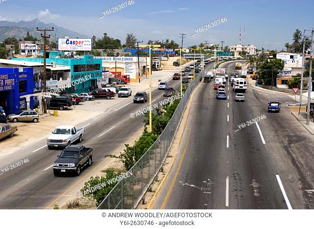 Transpeninsular Highway or Mexican Federal Highway 1 near San Jose del Cabo Baja California Sur Mexico