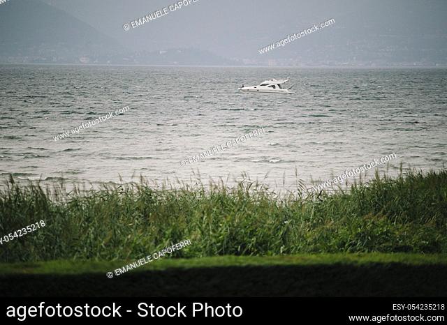 View of Lake Maggiore, Ispra, Varese, Lombardy, Italy