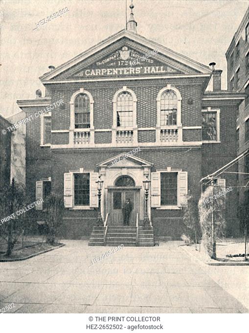 'Carpenter's Hall, Philadelphia', 1904. Carpenters' Hall is a two-story brick building in the Old City neighborhood of Philadelphia, Pennsylvania