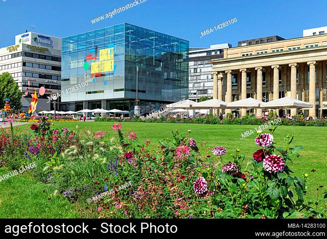Palace Square with Art Museum and Königsbau, Stuttgart, Baden-Württemberg, Germany