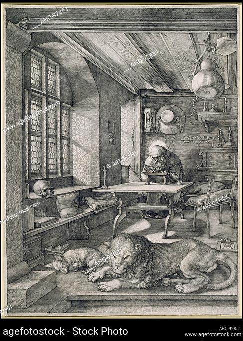 Künstler: Dürer, Albrecht, 1471-1528, gesichert Titel: Hieronymus im Gehäus, 1514 Maße: Blatt: 249 x 189 mm Standort: Städel Museum, Frankfurt am Main