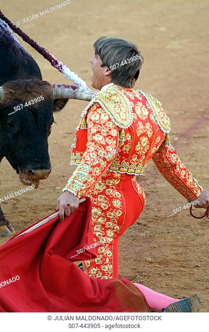 Spanish bullfighter Manuel Díaz 'El Cordobés'. Almagro, Ciudad Real, Castilla-La Mancha, Spain