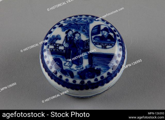 Covered Box. Period: Qing dynasty (1644-1911), Qianlong period (1736-95); Culture: China; Medium: Porcelain decorated in underglaze blue; Dimensions: H
