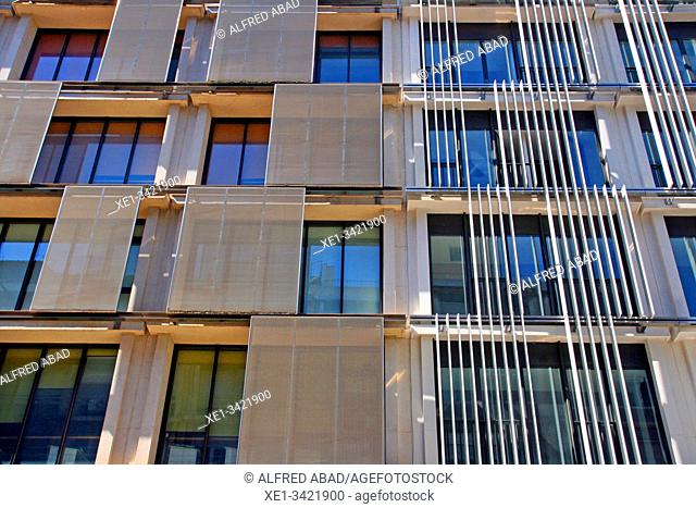 Residential building windows, Sabadell, Catalonia, Spain