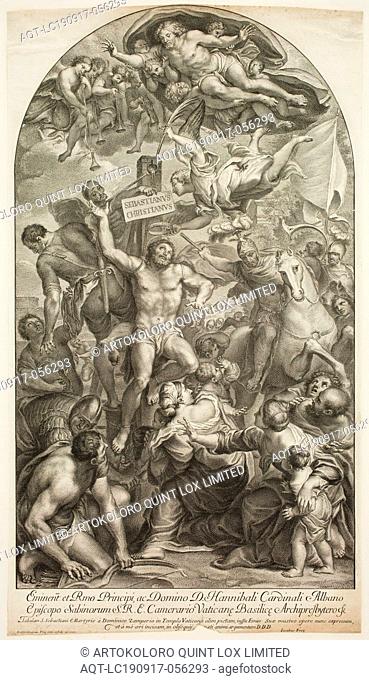Jakob Frey, Swiss, 1681-1752, after Domenichino, Italian, 1581-1641, Martyrdom of Saint Sebastian, 1737, Etching and engraving printed in black on laid paper