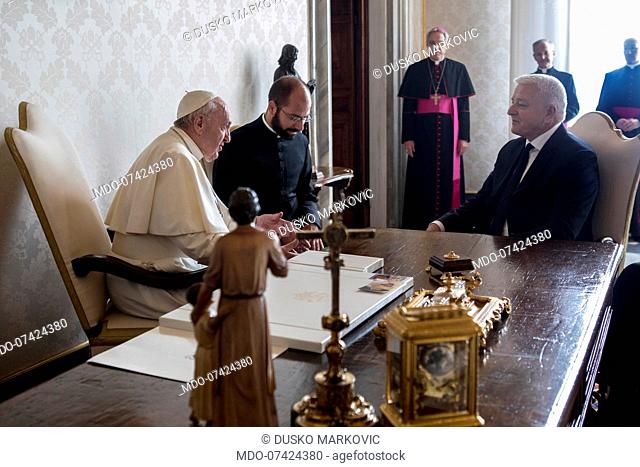 Pope Francis meets the Prime Minister of Montenegro Dusko Markovic. Vatican City (Vatican), December 14th, 2019Pope Francis meets the Prime Minister of...