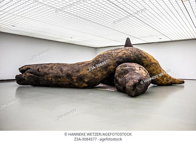 Giant poop sculptures by Gelatine in museum Boymans van Beuningen, Rotterdam, The Netherlands. In the sculpture exhibition Vorm - Fellows - Attitude
