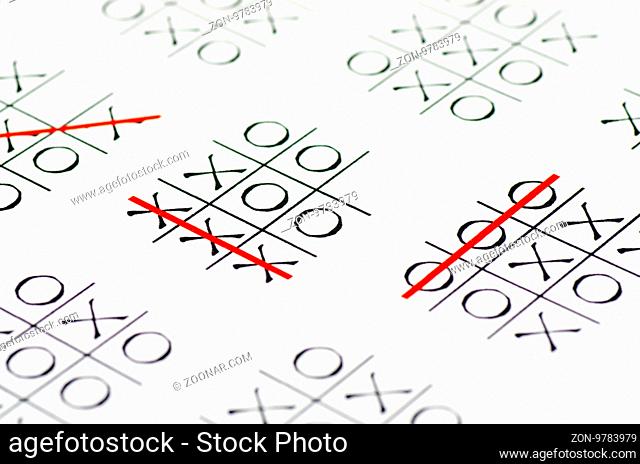 Tic tac toe set isolated on a white background