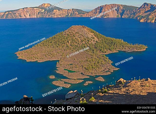 Evening Shadows Moving over Crater Lake in Crater Lake National Park, in Oregon