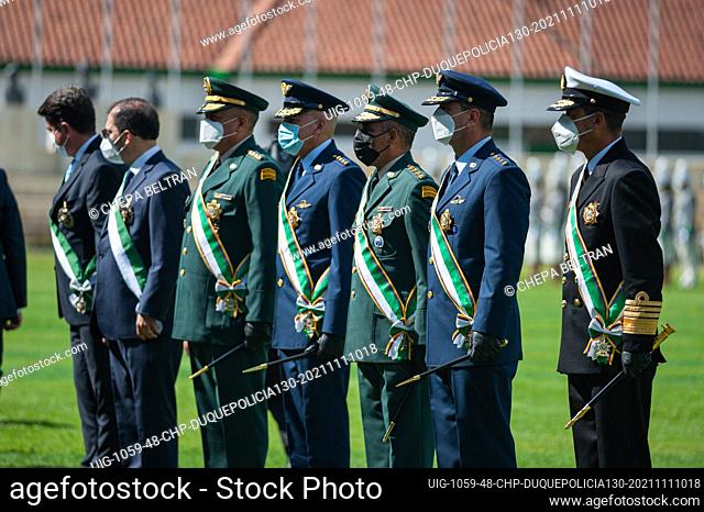 Colombia's line of Command of military, navy, air force and police forces with generals of the army Luis Fernando Navarro and Eduardo Enrique Zapateiro